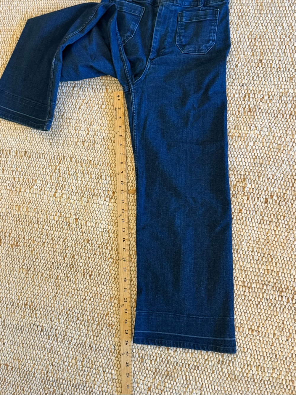 Anthropologie The Colette Denim Cropped Wide-Leg Jeans by Maeve size 27 Dark - Picture 6 of 9